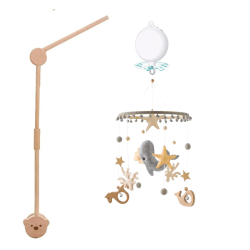 Baby crib mobile with music