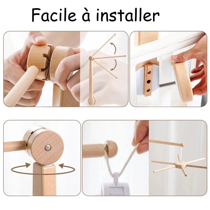 Arm for crib mobile