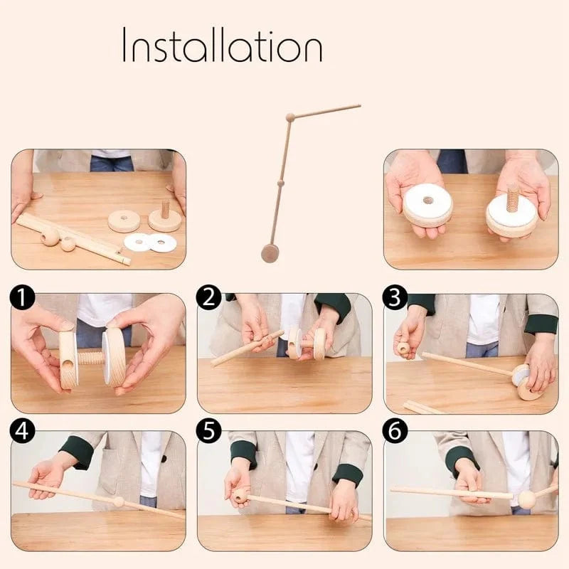 Arm for crib mobile